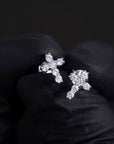Pico 18k cross stud earring