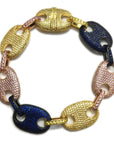 Iced out gucci link mariner link bracelet 18mm Multi-colored