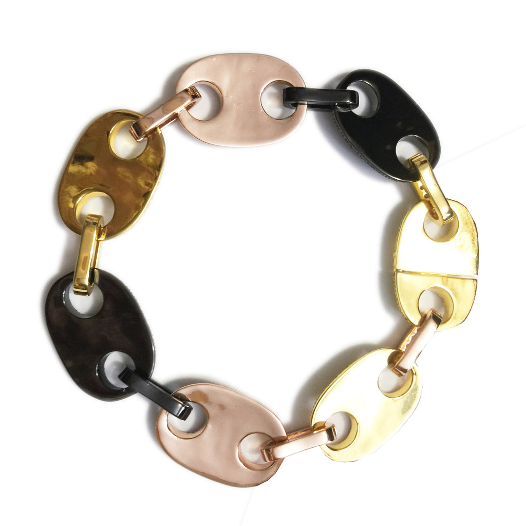 Iced out gucci link mariner link bracelet 18mm Multi-colored