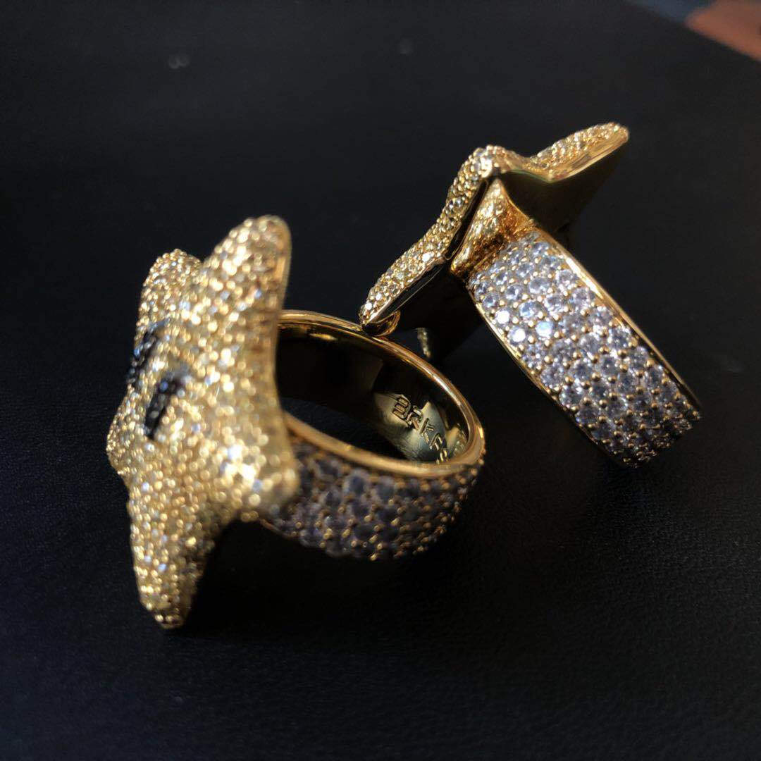 ifandco mario star pendant necklace ring diamond fully iced shopgld