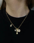 EYEFUNNY smiling face pendant necklace chain diamond vvs アイファニー