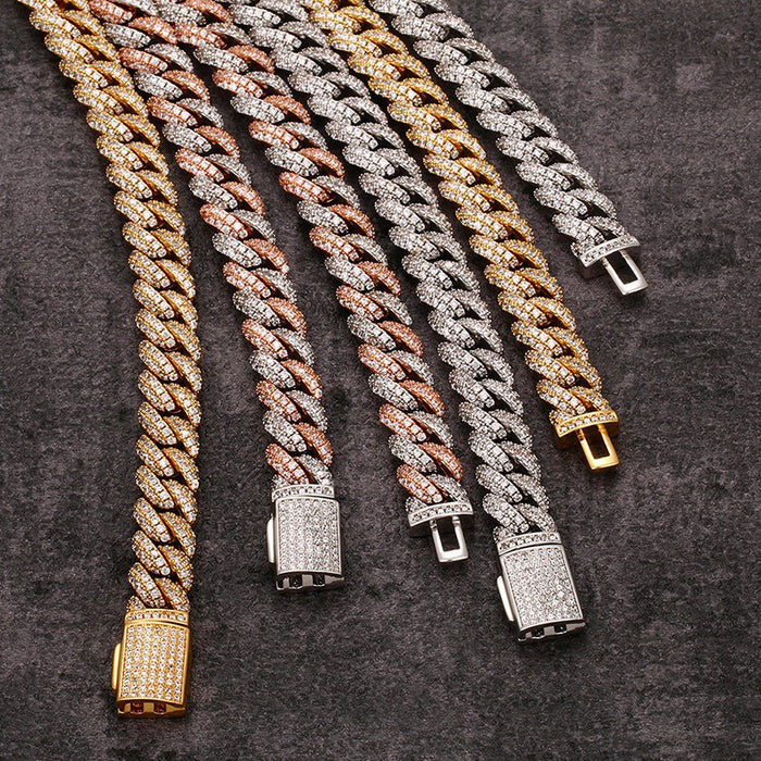 14mm Enamel cuban link necklace chain – Bijouterie Gonin