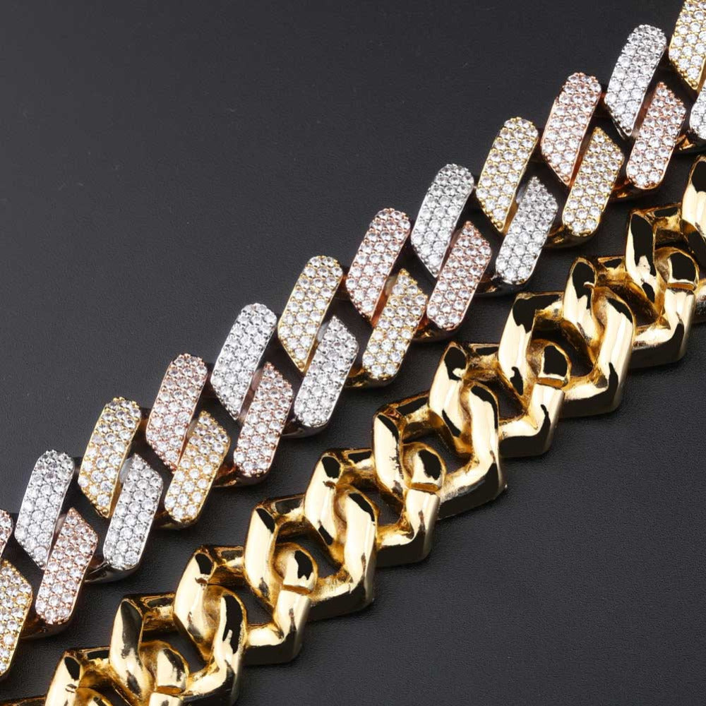 20mm curb cuban link three row highest quality gold diamond vvs ifandco icebox on lil uzi vert playvboi carti
