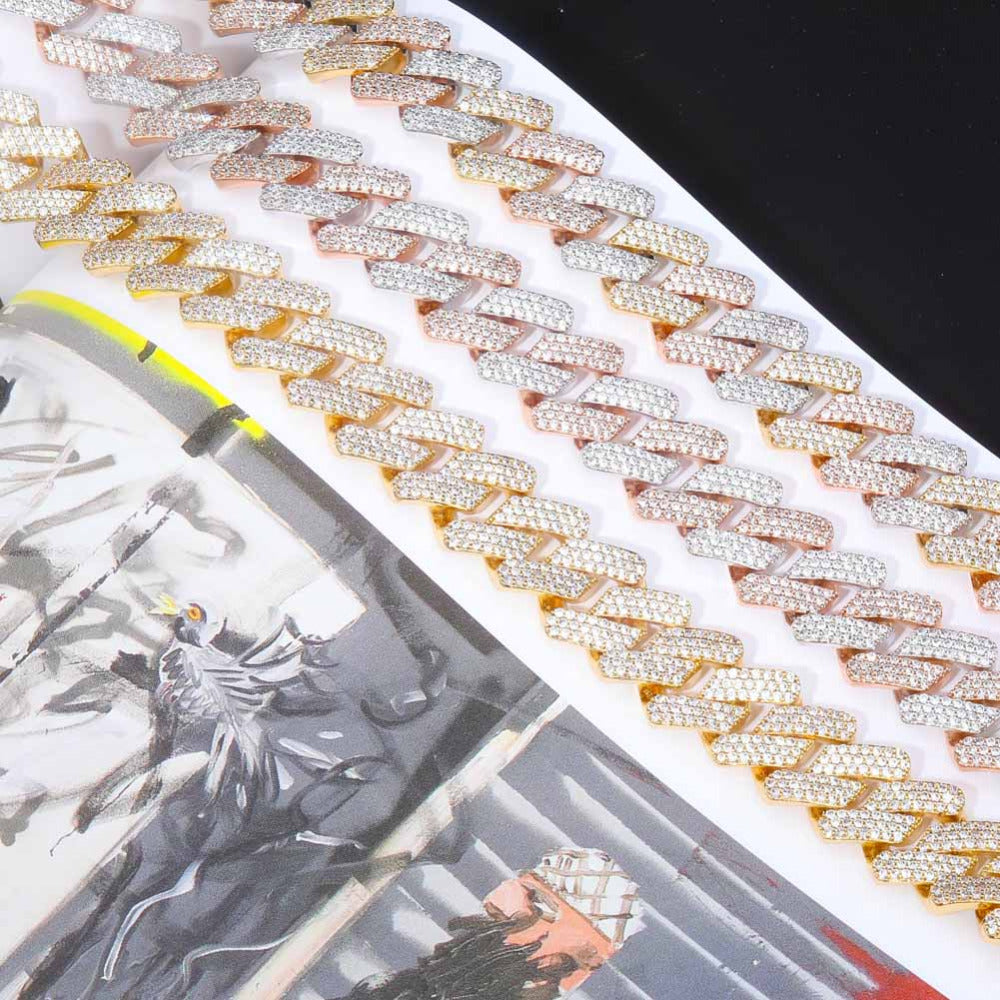 20mm curb cuban link three row highest quality gold diamond vvs ifandco icebox on lil uzi vert playvboi carti