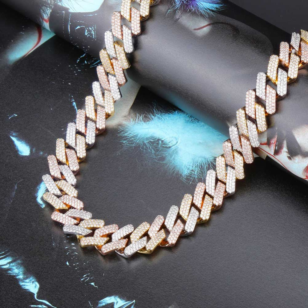 20mm curb cuban link three row highest quality gold diamond vvs ifandco icebox on lil uzi vert playvboi carti