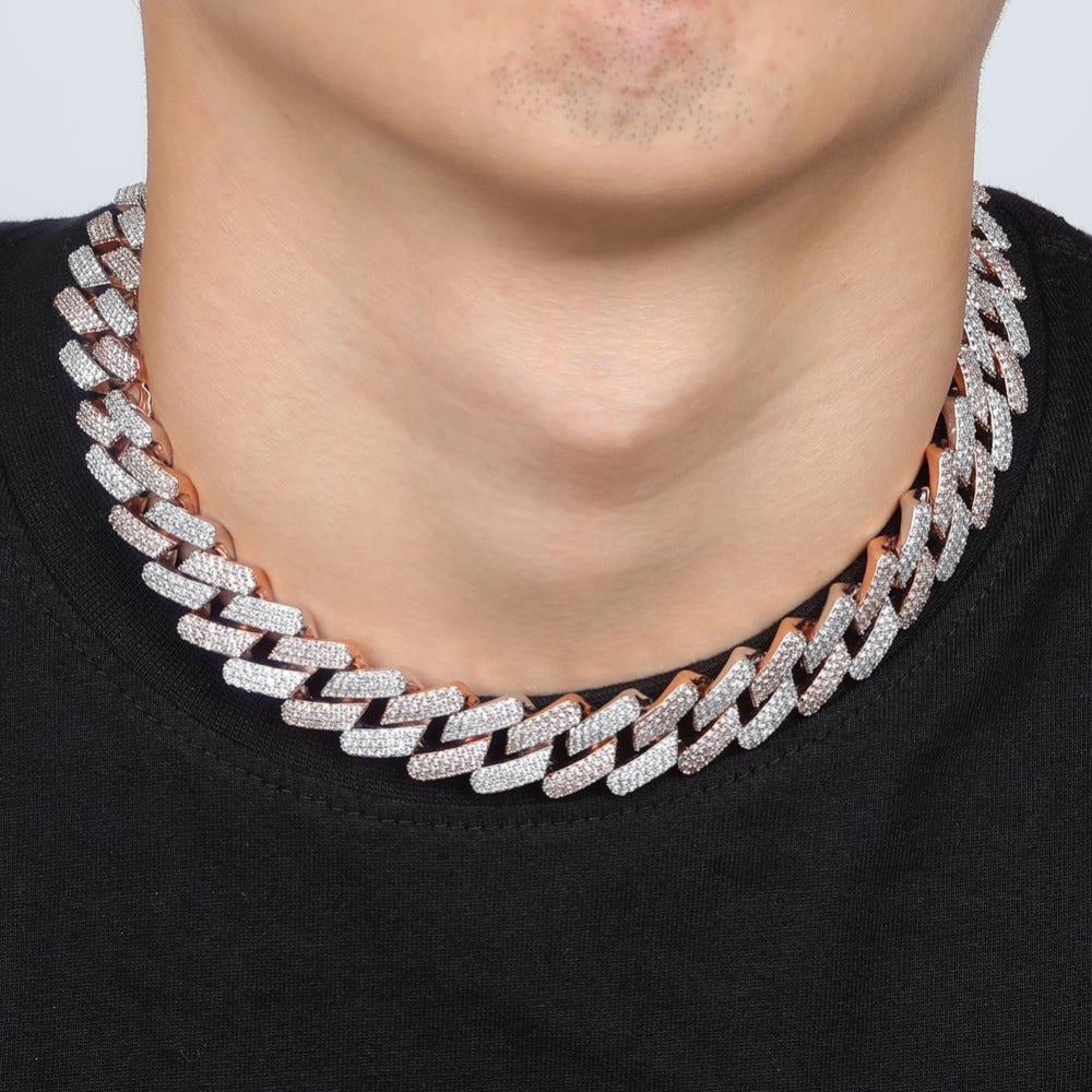 20mm curb cuban link three row highest quality gold diamond vvs ifandco icebox on lil uzi vert playvboi carti