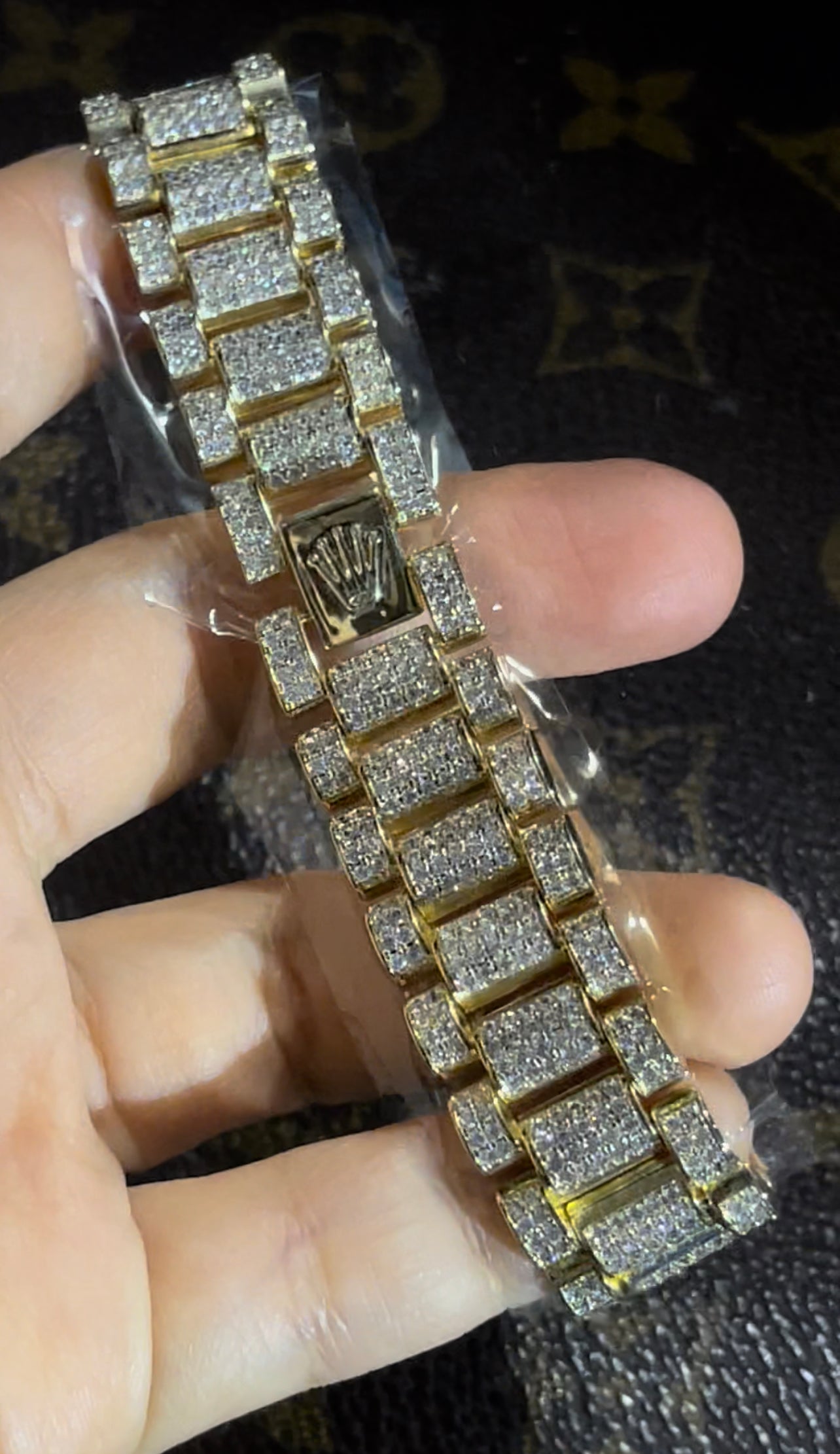 Rolex Presidential bracelet 9ct Gold Rolex Style Iced Out Presidential Bracelet diamond