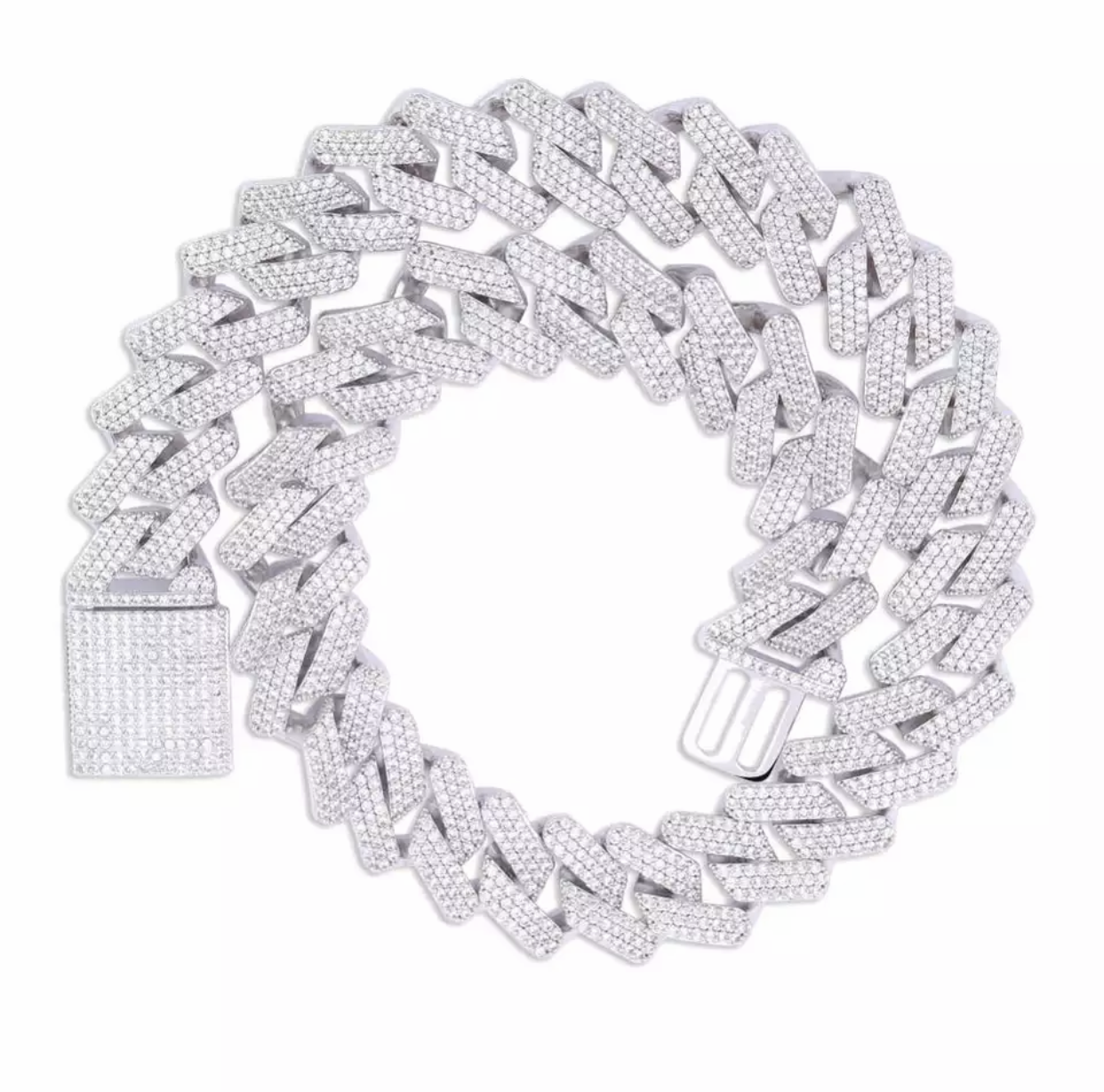 20mm curb cuban link three row highest quality gold diamond vvs ifandco icebox on lil uzi vert playvboi carti