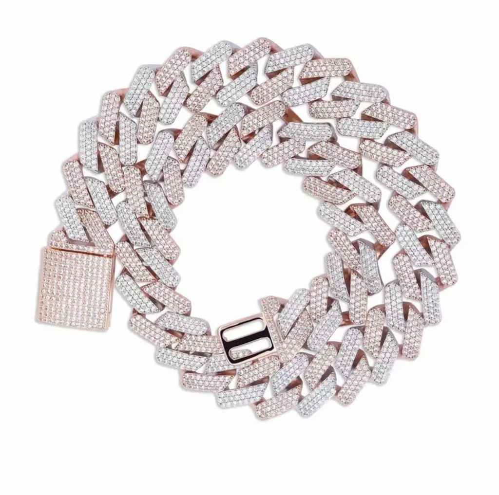 20mm curb cuban link three row highest quality gold diamond vvs ifandco icebox on lil uzi vert playvboi carti