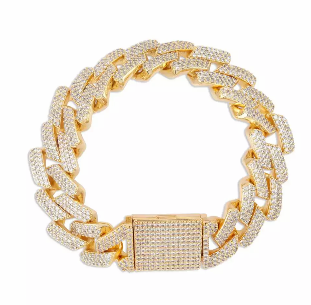 20mm curb cuban link three row highest quality gold diamond vvs ifandco icebox on lil uzi vert playvboi carti