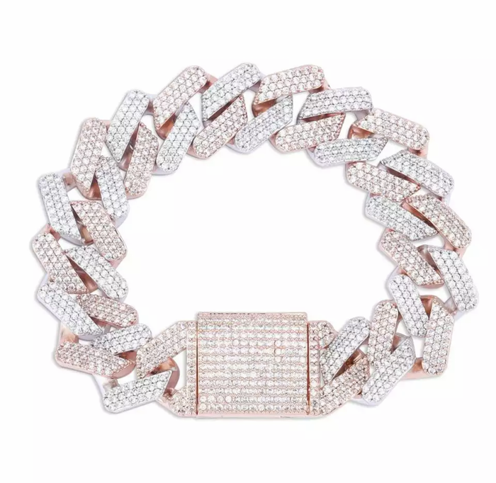 20mm curb cuban link three row highest quality gold diamond vvs ifandco icebox on lil uzi vert playvboi carti