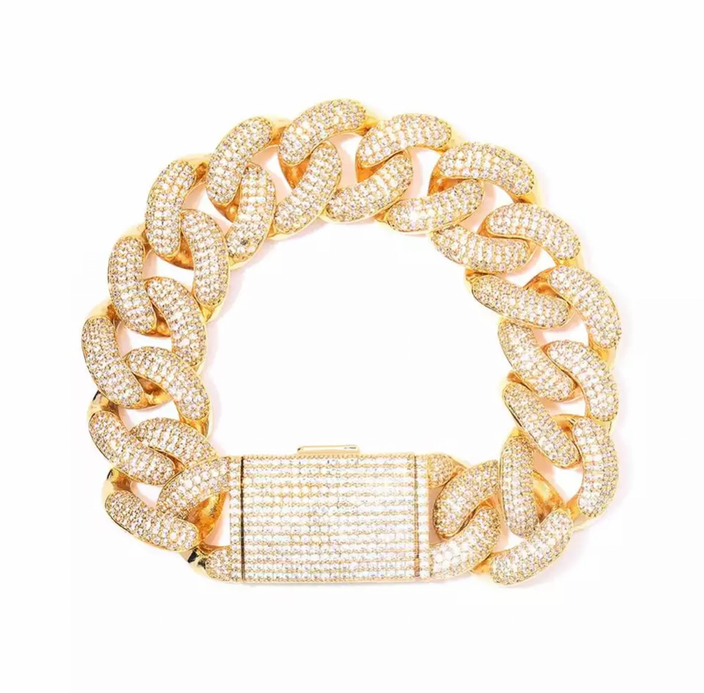 20mm cuban link fully iced micro pave diamond travis scott playboi carti asap rocky ian connor vlone vvs