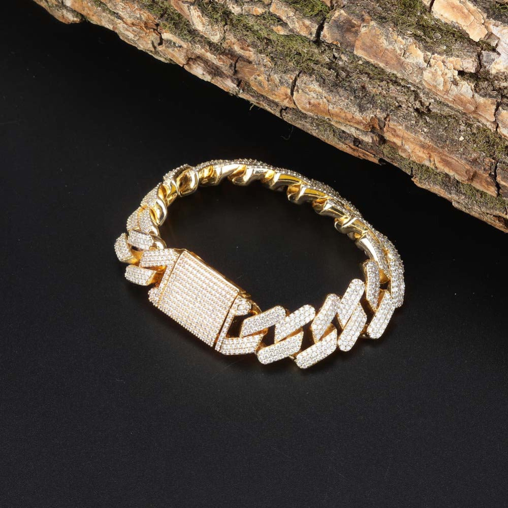 20mm curb cuban link three row highest quality gold diamond vvs ifandco icebox on lil uzi vert playvboi carti