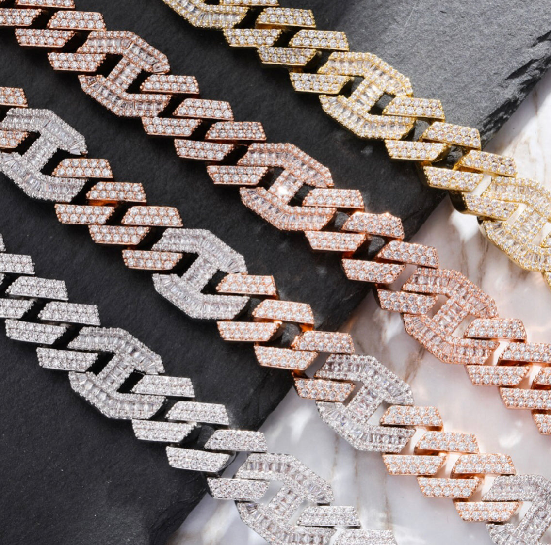 chaine d'ancre hermes curb cuban link combo necklace chain diamond gold vvs ifandco shopgld travis scott migos