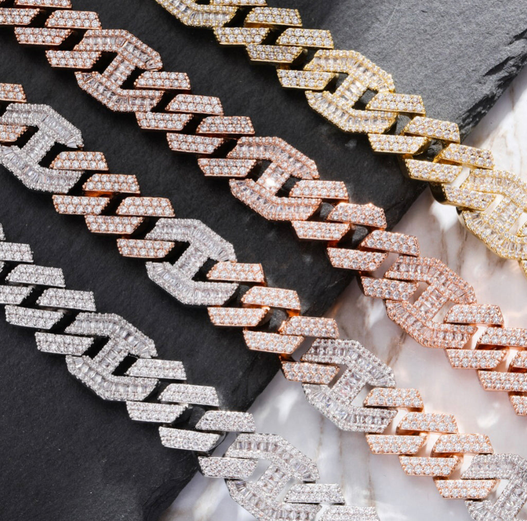 chaine d'ancre hermes curb cuban link combo necklace chain diamond gold vvs ifandco shopgld travis scott migos