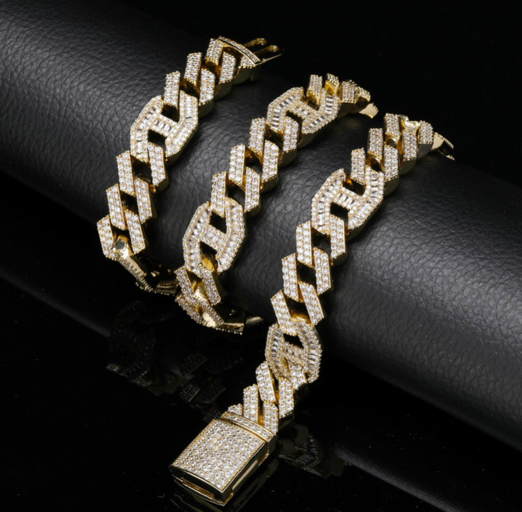 chaine d'ancre hermes curb cuban link combo necklace chain diamond gold vvs ifandco shopgld travis scott migos