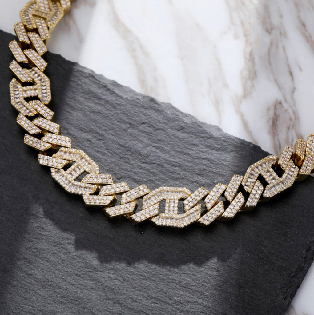 chaine d'ancre hermes curb cuban link combo necklace chain diamond gold vvs ifandco shopgld travis scott migos
