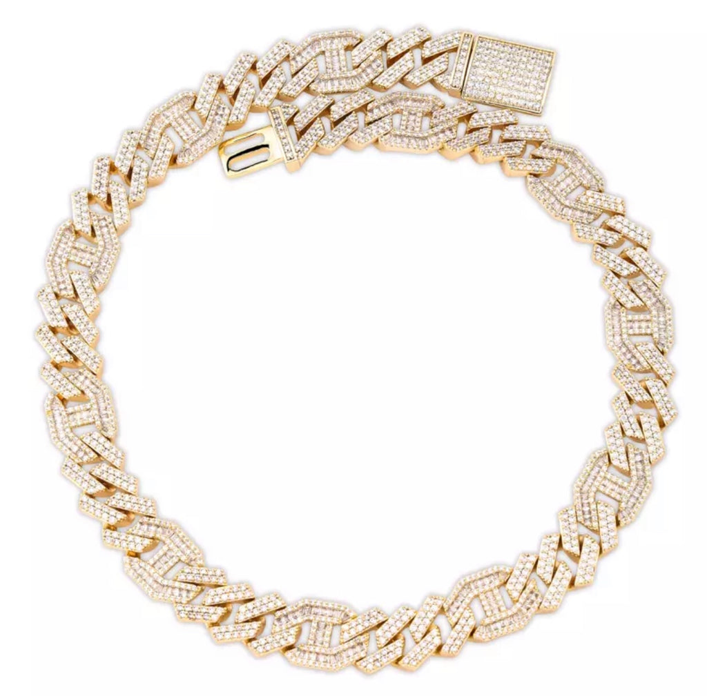 chaine d'ancre hermes curb cuban link combo necklace chain diamond gold vvs ifandco shopgld travis scott migos