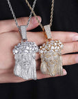 fully iced out standard kufi jesus piece pendant necklace chain ifandco diamond vvs