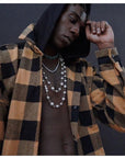 Asap Rocky pearl necklace Chanel cuban links chain with beads vlone playboi carti jeweler diamond gold