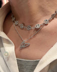 EYEFUNNY smiling face bangle bracelet smiley diamond vvs アイファニー GDRAGON PARIS letter diamond necklace GD