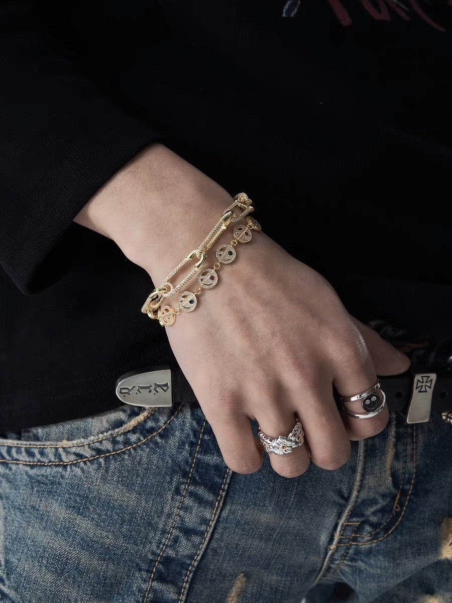 EYEFUNNY smiling face bangle bracelet smiley diamond vvs アイファニー POGGY KIM JONES VIRGIL JBALVIN