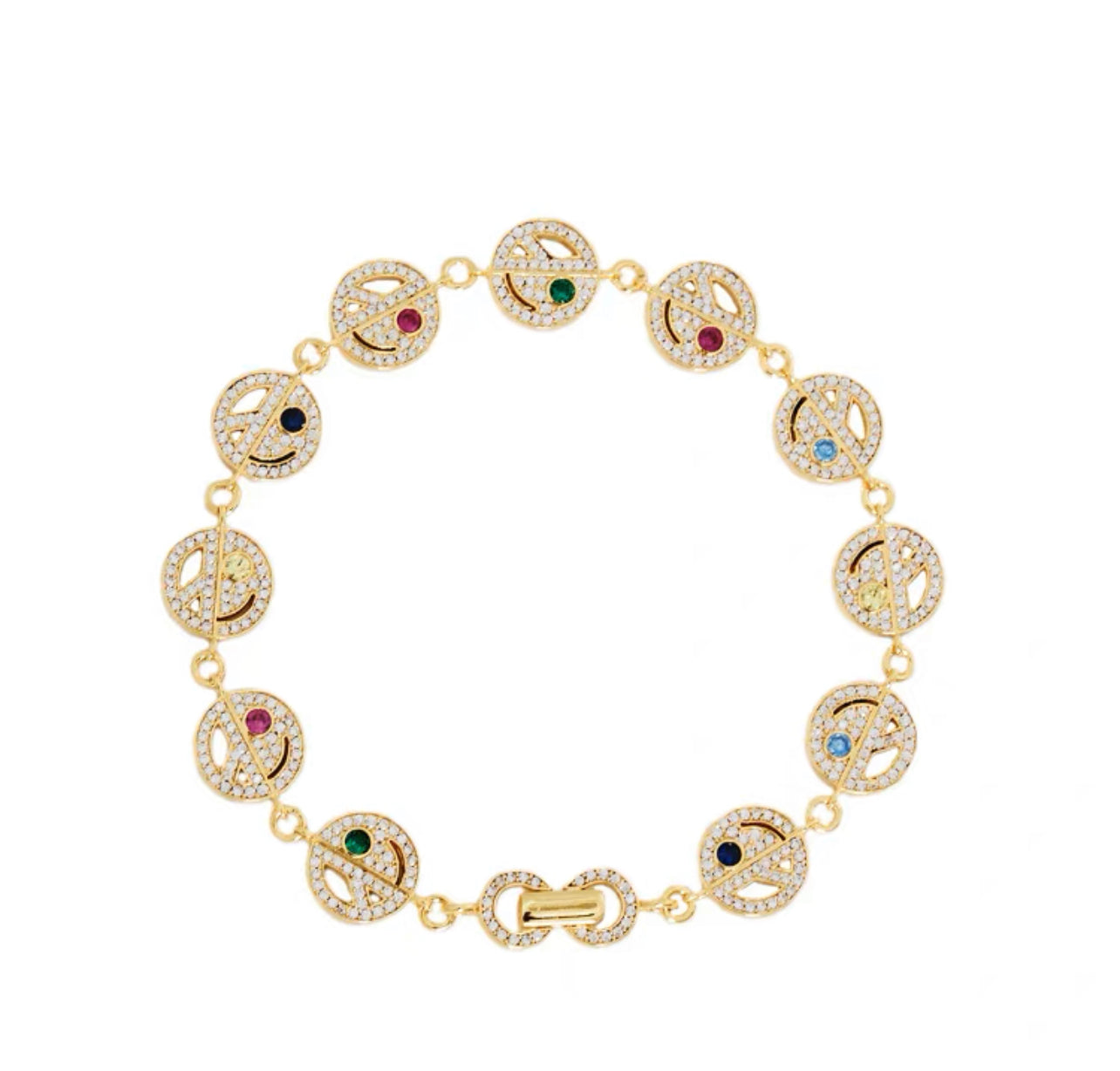 EYEFUNNY smiling face bangle bracelet smiley diamond vvs アイファニー POGGY KIM JONES VIRGIL JBALVIN