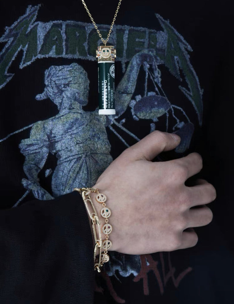 EYEFUNNY smiling face bangle bracelet smiley diamond vvs アイファニー POGGY KIM JONES VIRGIL JBALVIN