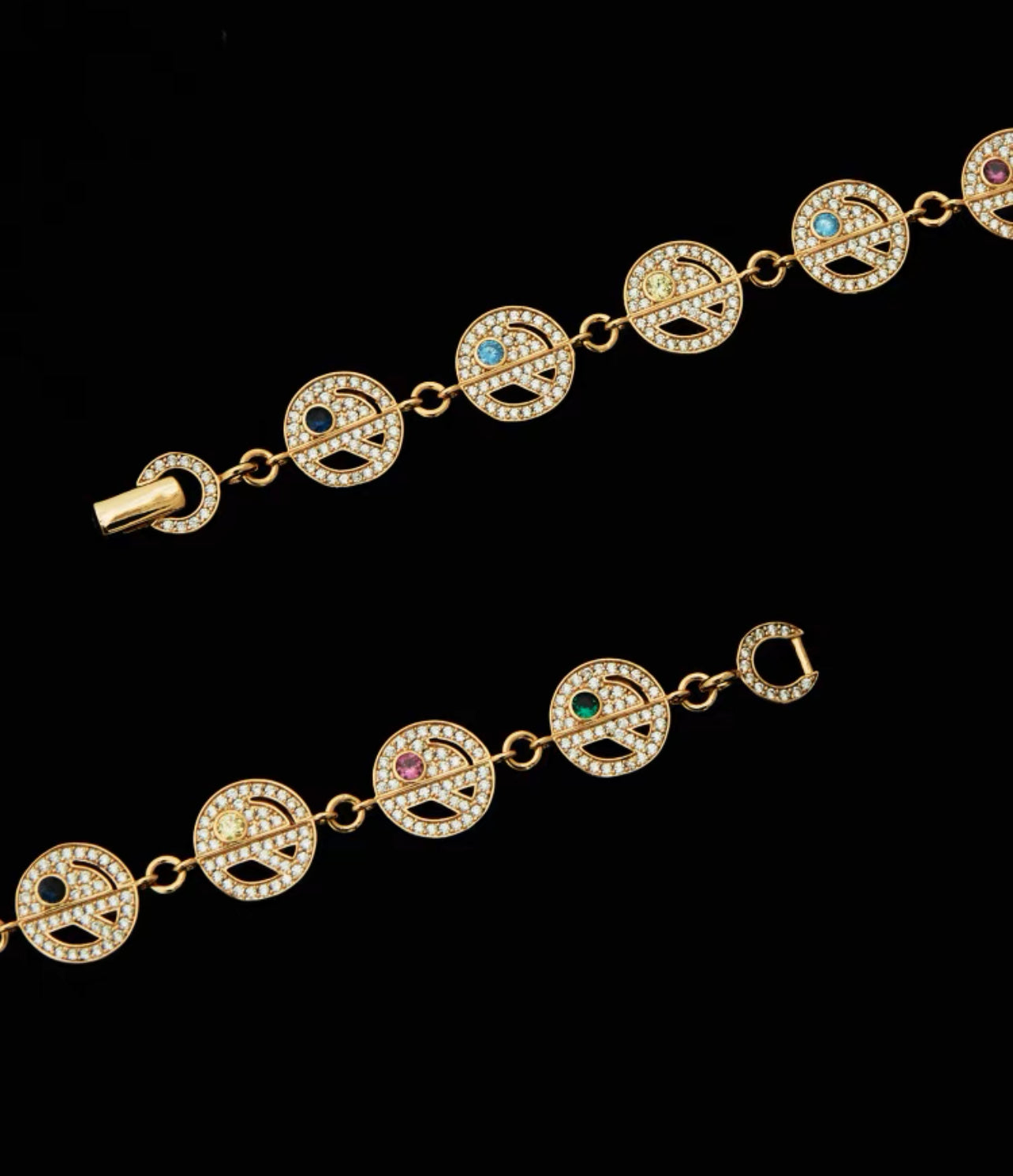 EYEFUNNY smiling face bangle bracelet smiley diamond vvs アイファニー POGGY KIM JONES VIRGIL JBALVIN