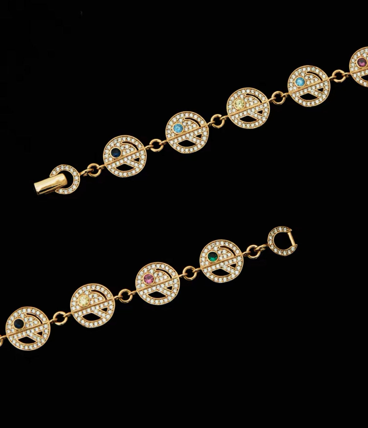 EYEFUNNY smiling face bangle bracelet smiley diamond vvs アイファニー POGGY KIM JONES VIRGIL JBALVIN