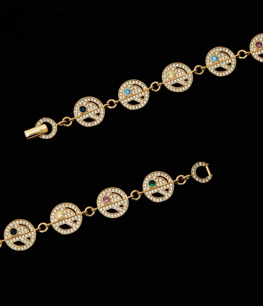 EYEFUNNY smiling face bangle bracelet smiley diamond vvs アイファニー POGGY KIM JONES VIRGIL JBALVIN