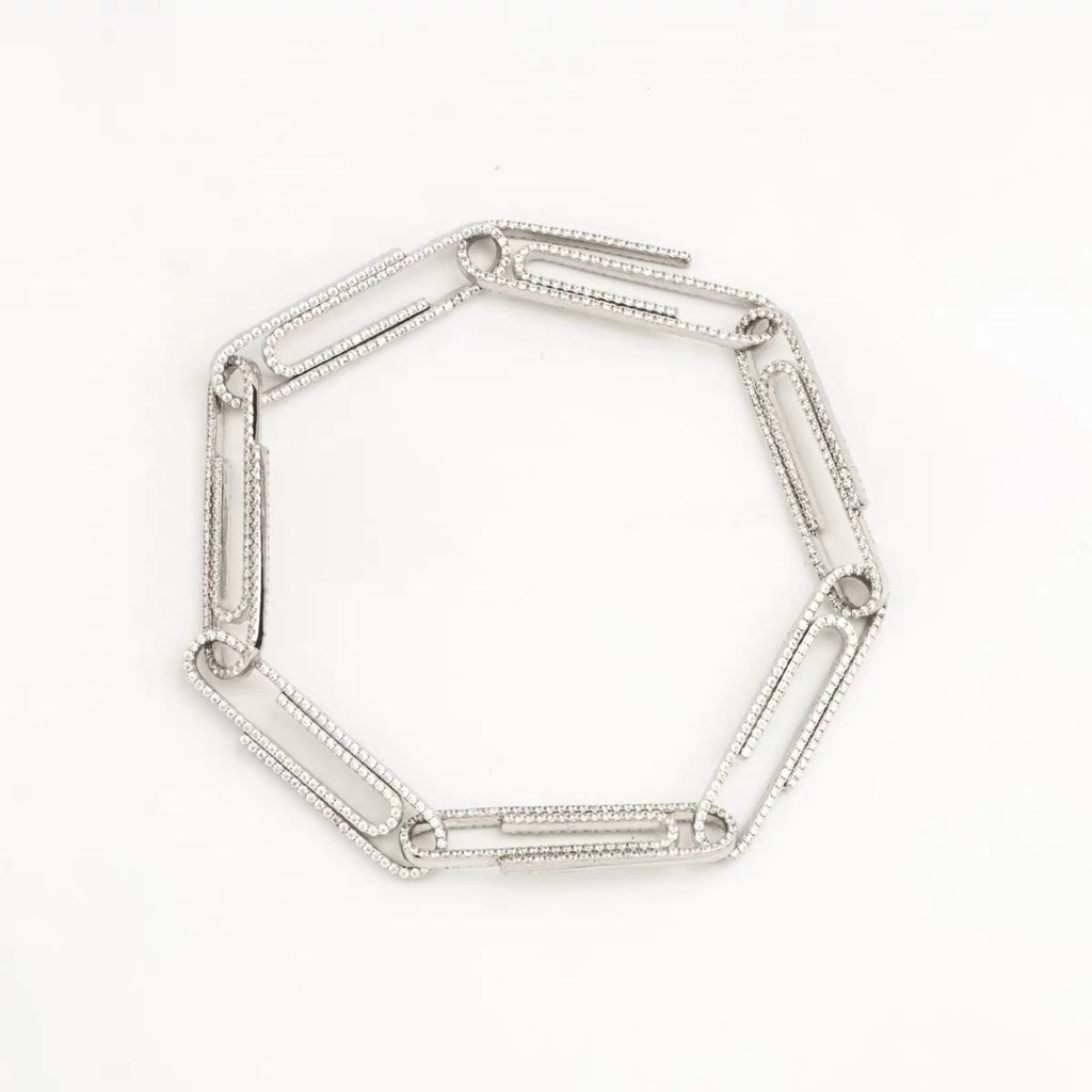 paper clip virgil abloh offwhite alike necklace chain link diamond travis scott silver white gold buy
