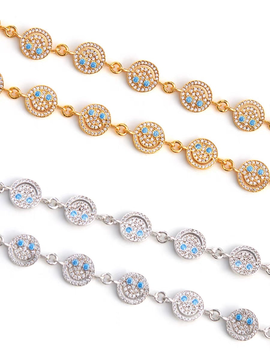 EYEFUNNY smiling face bangle choker necklace smiley diamond vvs アイファニー POGGY KIM JONES VIRGIL JBALVIN