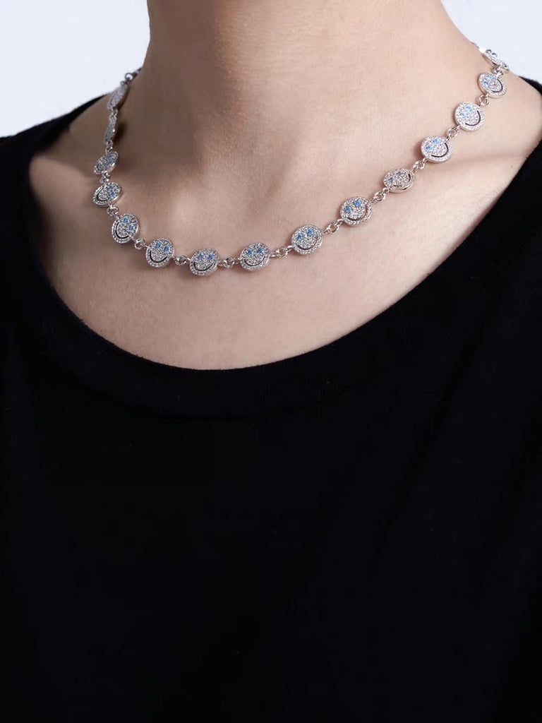 EYEFUNNY アイファニー smiling face bangle choker necklace smiley diamond vvs POGGY KIM JONES VIRGIL JBALVIN