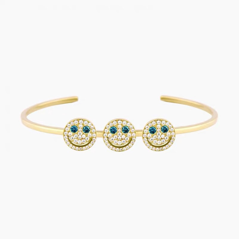 EYEFUNNY smiling face bangle bracelet smiley diamond vvs アイファニー POGGY KIM JONES VIRGIL JBALVIN