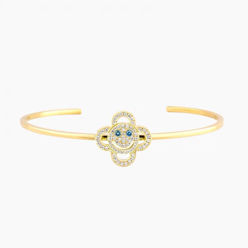 EYEFUNNY smiling face bangle bracelet smiley diamond vvs アイファニー POGGY KIM JONES VIRGIL JBALVIN