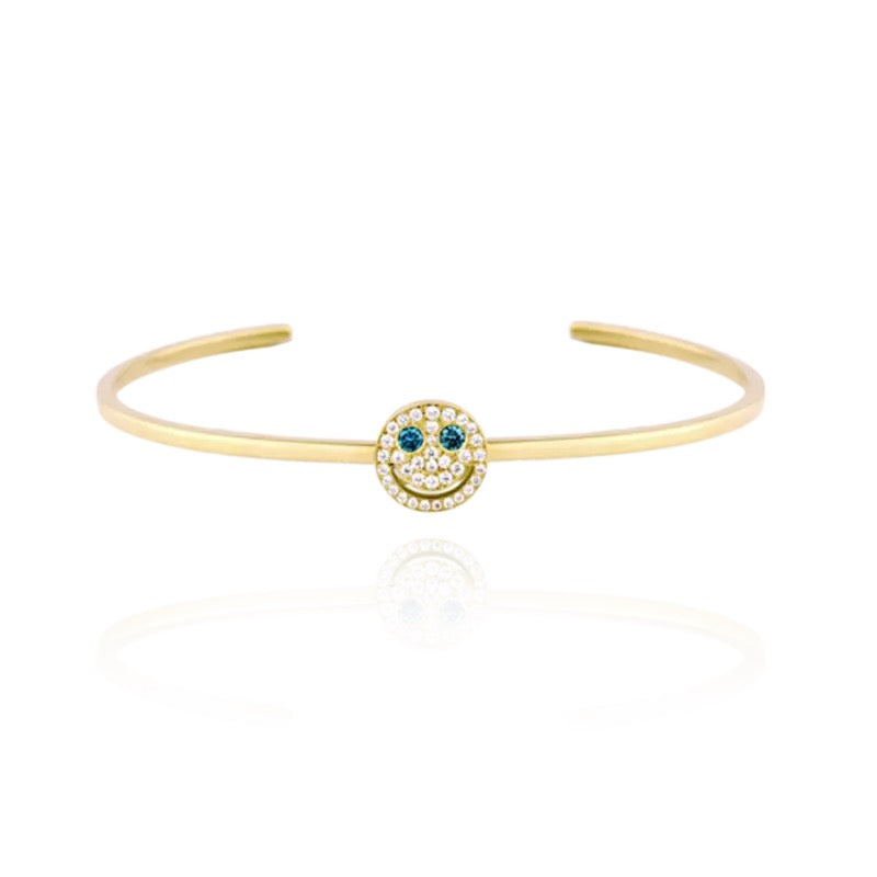 EYEFUNNY smiling face bangle bracelet smiley diamond vvs アイファニー POGGY KIM JONES VIRGIL JBALVIN