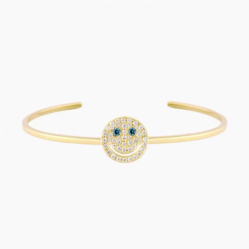 EYEFUNNY smiling face bangle bracelet smiley diamond vvs アイファニー POGGY KIM JONES VIRGIL JBALVIN