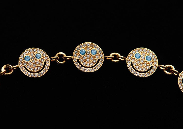 EYEFUNNY smiling face bangle choker necklace smiley diamond vvs アイファニー POGGY KIM JONES VIRGIL JBALVIN