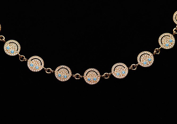 EYEFUNNY アイファニー smiling face bangle choker necklace smiley diamond vvs POGGY KIM JONES VIRGIL JBALVIN