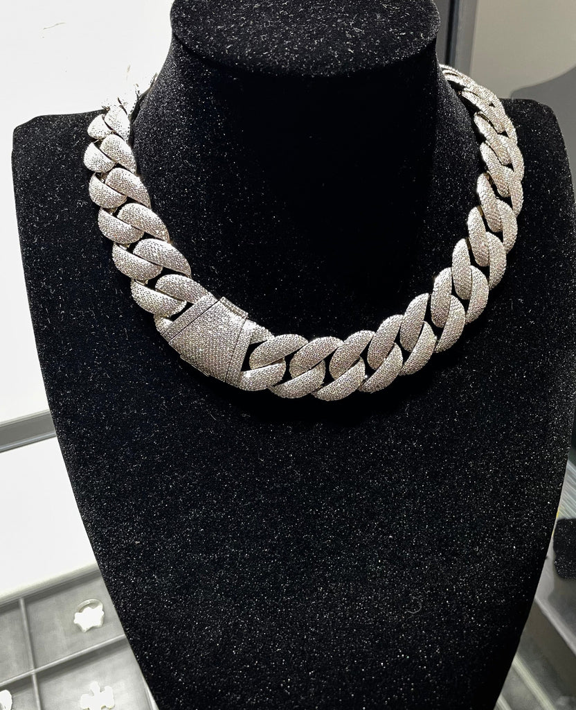 23mm diamond rounded bubble cuban links necklace/bracelet chain 3D diamons vvs ifandco shopgld