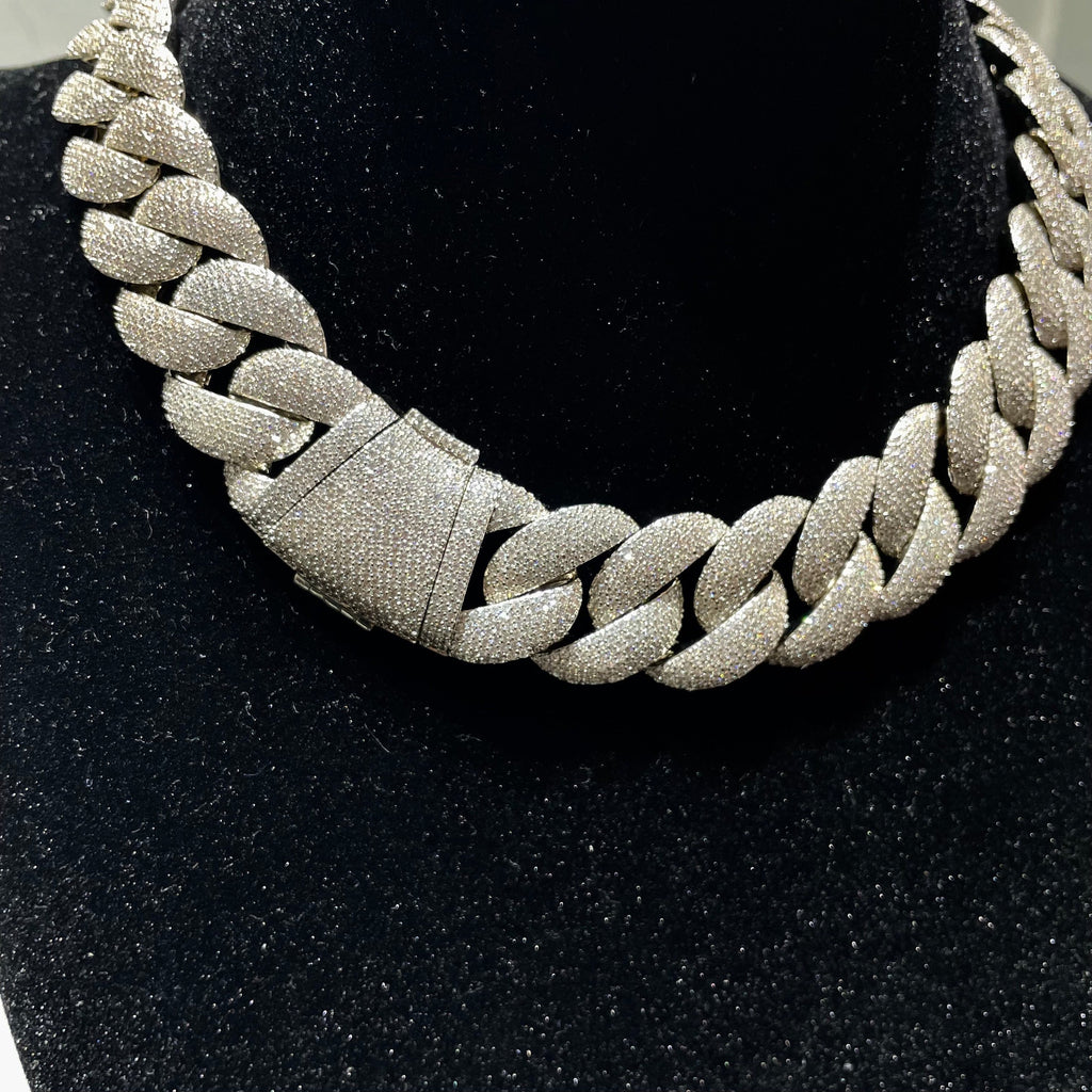 23mm diamond rounded bubble cuban links necklace/bracelet chain 3D diamons vvs ifandco shopgld