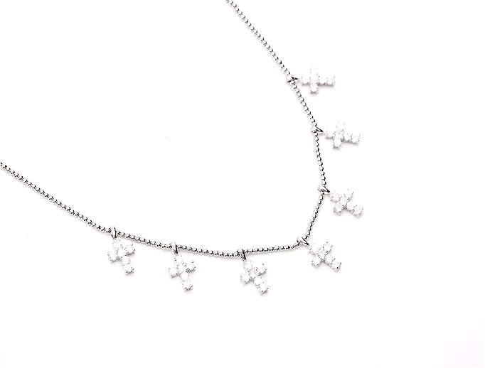 EYEFUNNY cross smiling face pendant necklace chain diamond vvs アイファニー POGGY KIM JONES VIRGIL JBALVIN