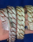 23mm diamond rounded bubble cuban links necklace/bracelet chain 3D diamons vvs ifandco shopgld