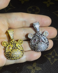 Kanye West college dropout bear pendant with Rope chain necklace in Silver