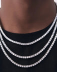 4mm tennis link silver white gold diamond necklace short diamond necklace choker White Gold kylie jenner kardashians fashion nova shein