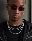 4mm tennis link silver white gold diamond necklace short diamond necklace choker White Gold kylie jenner kardashians fashion nova shein