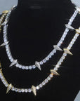 Black panther spike tennis link necklace chain short choker diamond jewelry hip hop jewelers custom diamond cosplay 