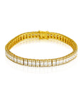 Princess cut tennis link bracelet 6mm 