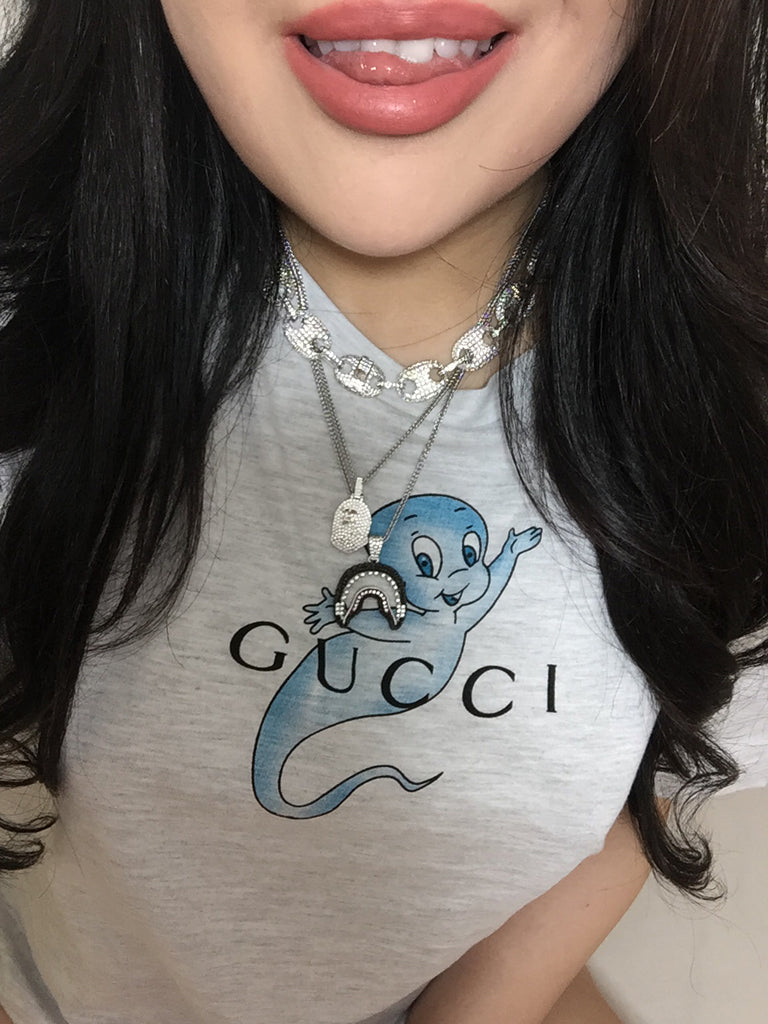 gucci link 13mm full silver diamond ifadnco travis scott